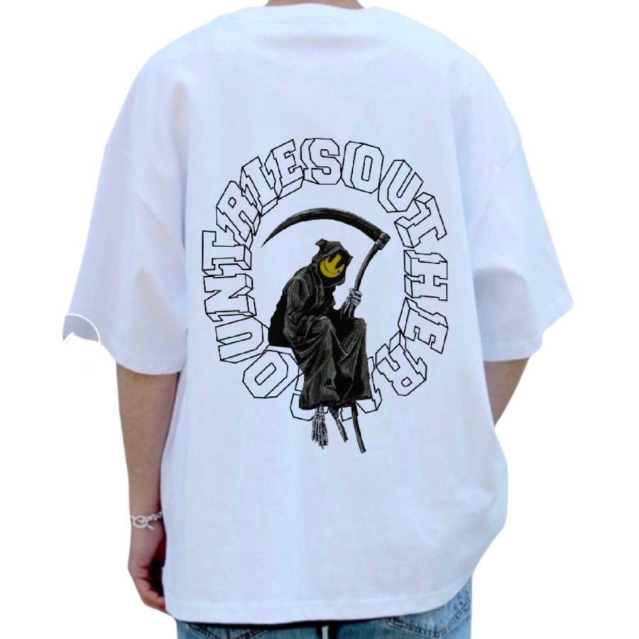 Tシャツ かっこいい お洒落 ロゴ デザイン 高品質 ストリート ストリートブランド 死神 ニコちゃん 可愛い ユニセックス 12 Southerncountries 通販 Yahoo ショッピング