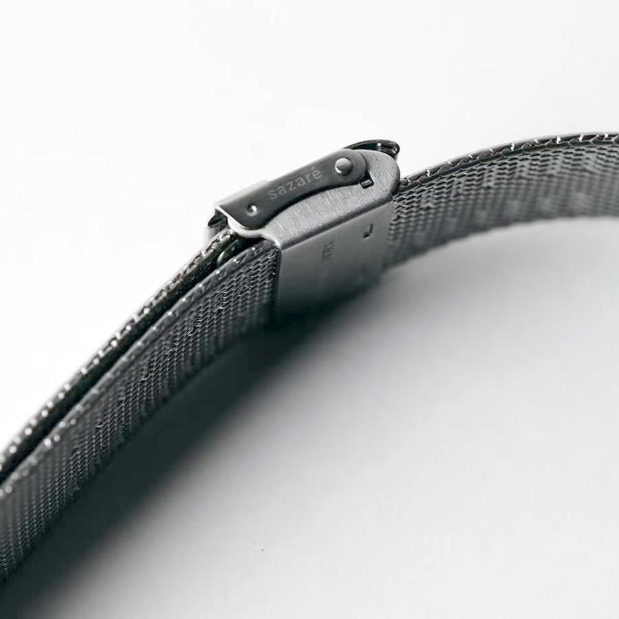 sazare さざれ SK01 腕時計 ユニセックス 38mm 日本製 ミニマル シンプル シルバー鏡面ケース / ホワイト文字盤 / シルバーメタルメッシュ / Ref. 01.01.00MEの画像