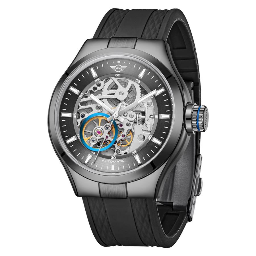 MINI（ミニ） メンズ腕時計 MINI AUTOMATIC WATCH 161801 ブラック 42mm 両面スケルトン 自動巻き シリコン ...