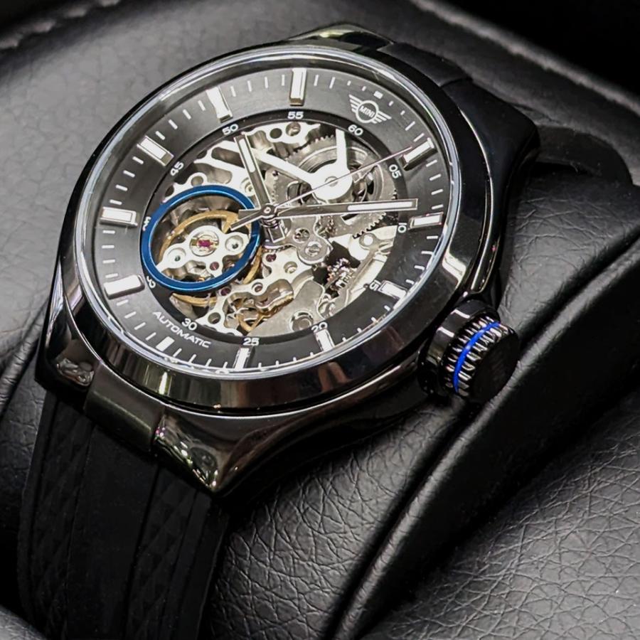 MINI（ミニ） メンズ腕時計 MINI AUTOMATIC WATCH 161801 ブラック 42mm 両面スケルトン 自動巻き シリコン ...