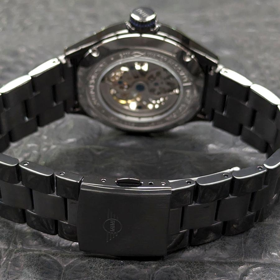 MINI AUTOMATIC WATCH 161801A ブラック 42mm メンズ腕時計 両面スケルトン SSブレスレット 自動巻き ミニ オートマティックウォッチ ミニクーパー｜gl-branding｜08