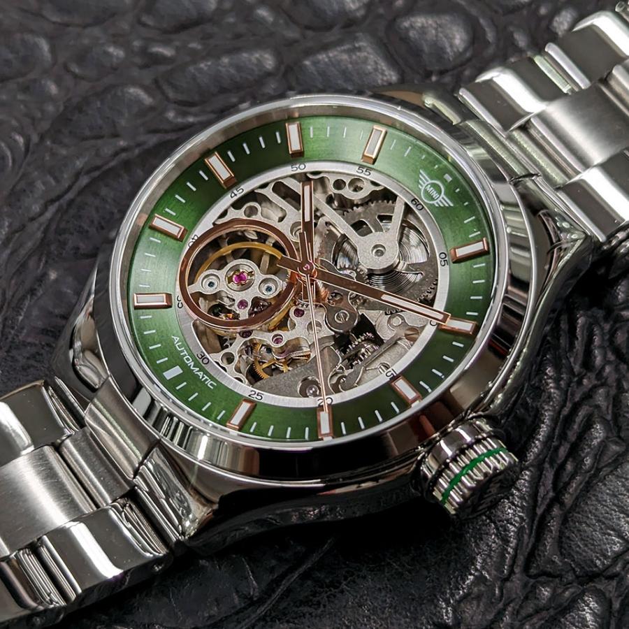 MINI AUTOMATIC WATCH 161802A グリーン 42mm メンズ腕時計 両面 MINI AUTOMATIC WATCH 161802A グリーン 42mm メンズ腕時計 両面