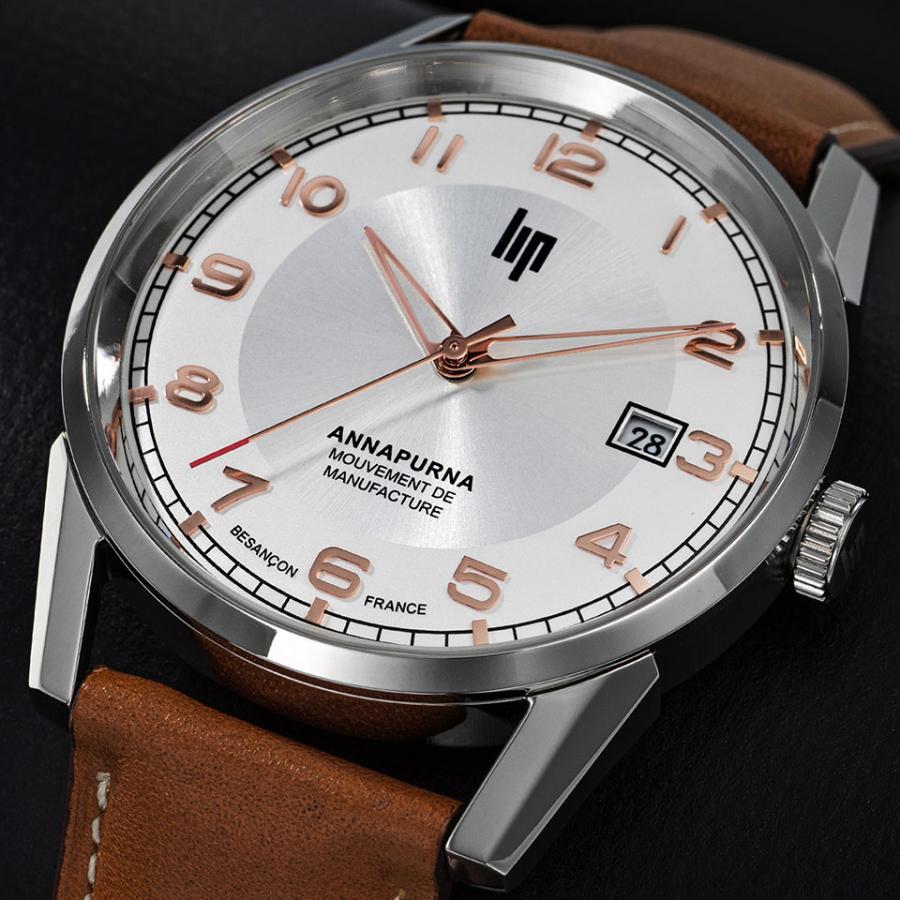 LIP メンズ腕時計 MANUFACTURE ANNAPRUNA シルバー/シルバー/ブラウン 676011 マニュファクチュール R26 フランス 自社製 自動巻き リップ アンナプルナの画像