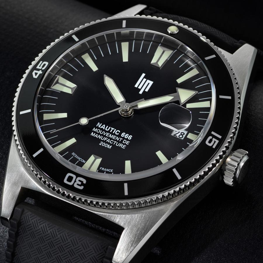 リップ LIP メンズ腕時計 MANUFACTURE NAUTIC 666 ブラック/ブラック