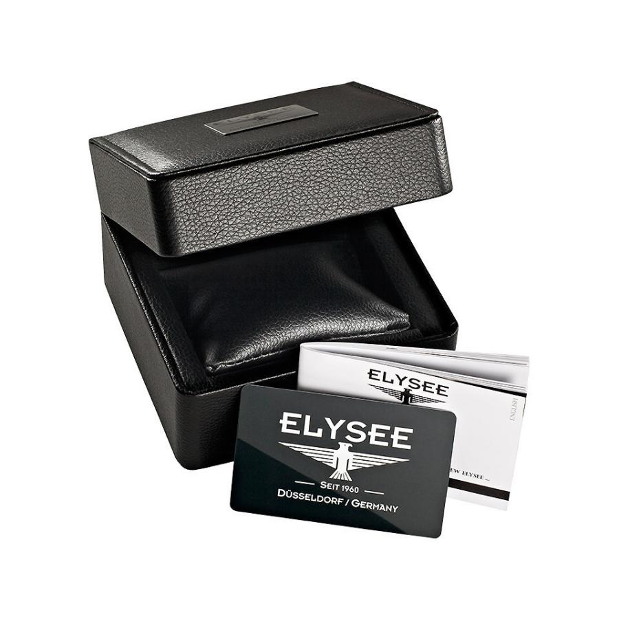 ポイント10倍 エリーゼ メンズ腕時計 ELYSEE MONUMENTUM MOON 77003 ムーンフェイズ ブラック / シルバー ドイツ時計 SSブレスレット クラシックの画像