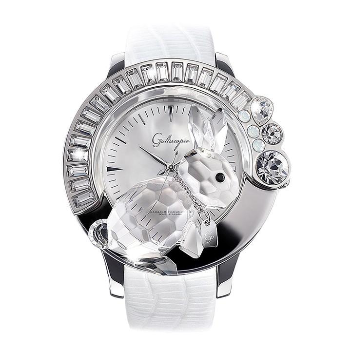 スワロフスキーのキラキラ腕時計 Galtiscopio(ガルティスコピオ) DARMI UN ABBRACCIO 兎4　ホワイト レザーベルト :  darss001wls : GLOBAL BRANDING - 通販 - Yahoo!ショッピング
