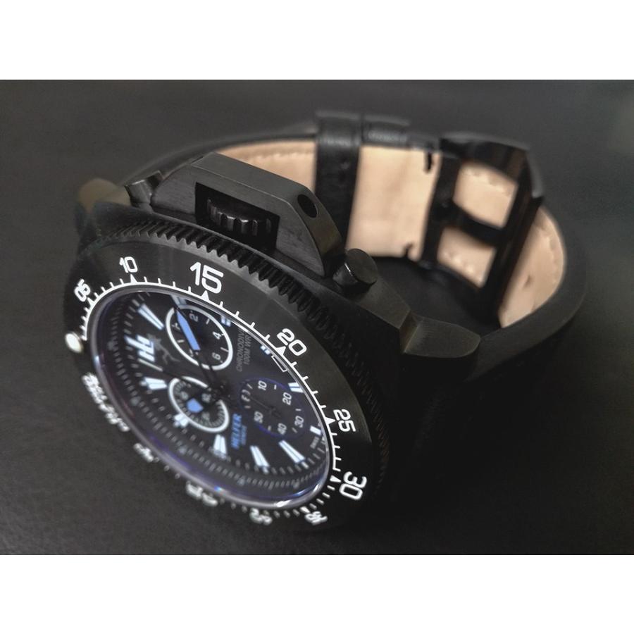 ヘルファー メンズ腕時計 HELFER DIVER ELEMENT CHRONODIVER CLASSIC オールブラック スイス時計 クロノグラフ ダイバーズ ビッグフェイスの画像
