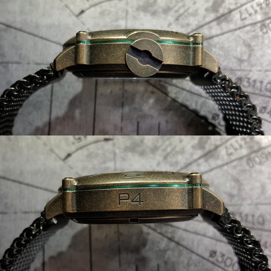 スピーロ メンズ腕時計 自動巻き SPILLO OUTLAW OLP4B-MK ブロンズ レッドインデックス イタリア時計 ミラネーゼブレスレット 日本総代理店の画像