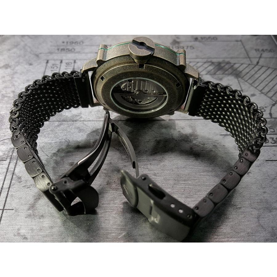 スピーロ メンズ腕時計 自動巻き SPILLO OUTLAW OLP4B-MK ブロンズ レッドインデックス イタリア時計 ミラネーゼブレスレット 日本総代理店の画像