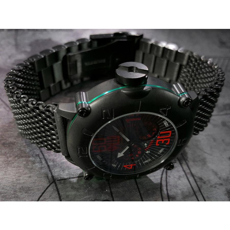 スピーロ メンズ腕時計 自動巻き SPILLO OUTLAW OLP4K-MK ブラック レッドインデックス イタリア時計 ミラネーゼブレスレット 日本総代理店の画像
