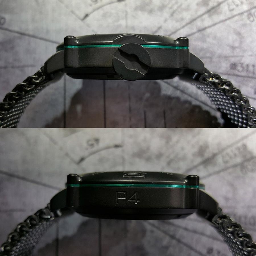 スピーロ メンズ腕時計 自動巻き SPILLO OUTLAW OLP4K-MK ブラック レッドインデックス イタリア時計 ミラネーゼブレスレット 日本総代理店の画像