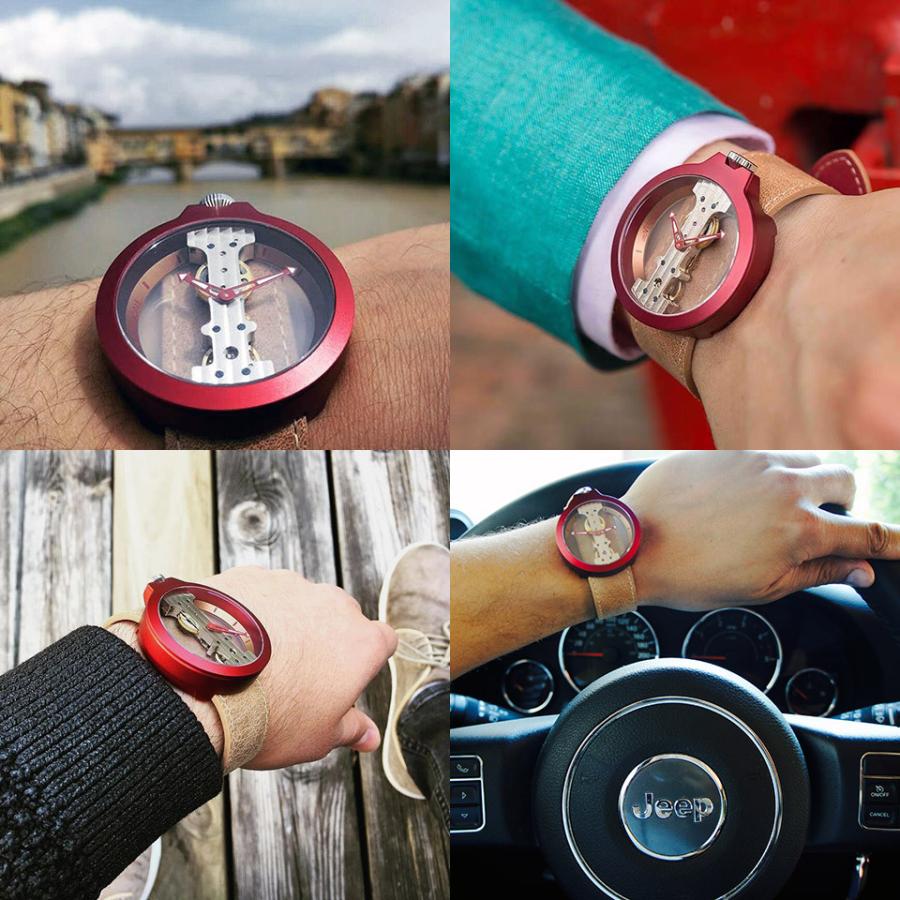 新品　attoVEALE アットヴェルティカーレ　角形 atto VERTICALE アット ヴェルティカーレ OR06 レッド/ライトブラウン