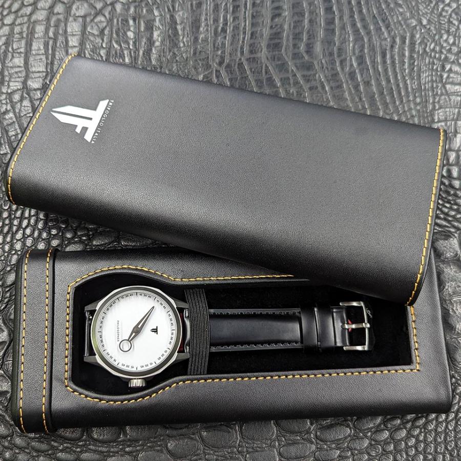 トリフォグリオ イタリア フィロソファー PH111SSWH ホワイト/ブラック Trifoglio Italia PHILOSOPHER ワンハンドウォッチ 単針時計 自動巻き メンズ腕時計の画像