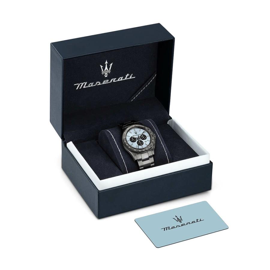 メンズ腕時計 マセラティ ウォッチ ベロチタ シエロブルー/ガンメタル 43MM クロノグラフ SSブレスレット Maserati Watches VELOCITAの画像