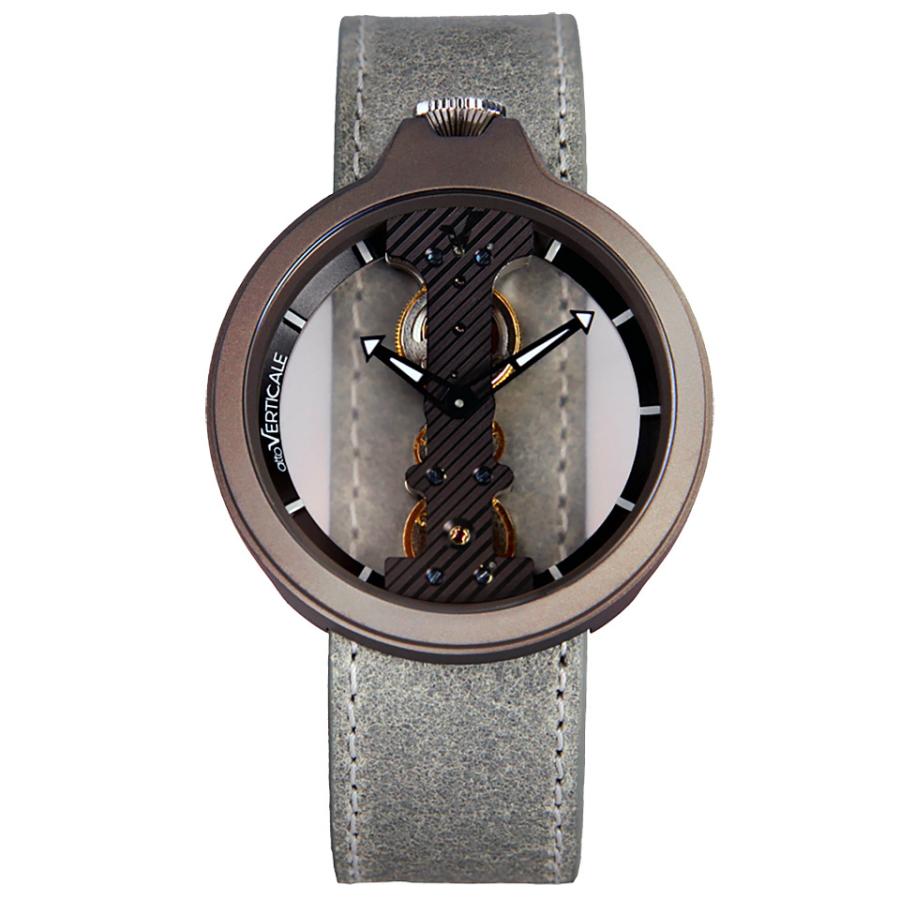 atto VERTICALE アットヴェルティカーレ チタンケース TITANIUM SERIES TT03 チタニウムグレー/ブラウン/サンドグレー 手巻き スケルトンウォッチの画像