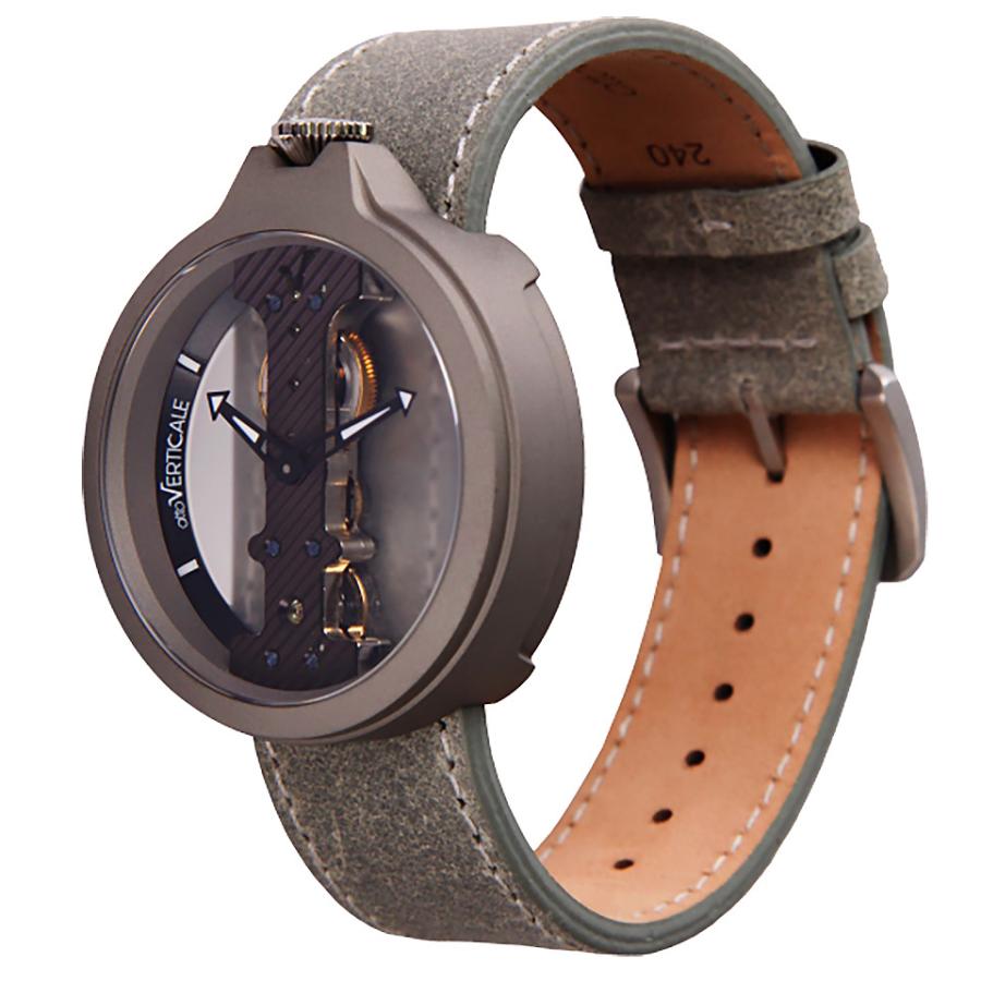 atto VERTICALE アットヴェルティカーレ チタンケース TITANIUM SERIES TT03 チタニウムグレー/ブラウン/サンドグレー 手巻き スケルトンウォッチの画像