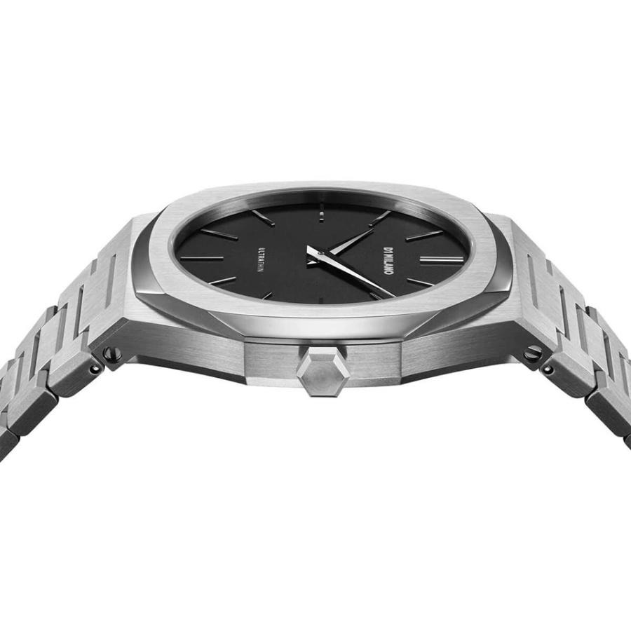 メンズ腕時計 ディーワンミラノ ウルトラシン リ シルバー UTBJ40 薄型ケース 黒文字盤 SSブレスレット D1 MILANO ULTRATHIN RE SILVER 【正規品】の画像