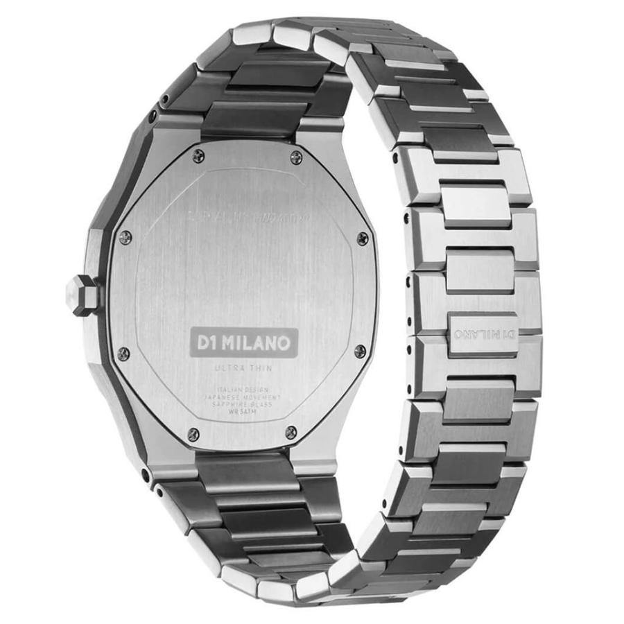 メンズ腕時計 ディーワンミラノ ウルトラシン リ シルバー UTBJ40 薄型ケース 黒文字盤 SSブレスレット D1 MILANO ULTRATHIN RE SILVER 【正規品】の画像