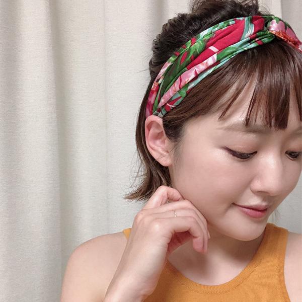 MARS 花柄チェーン模様ヘアバンド gulamu jewelry 爆買 花柄 フラワー ねじり ヘアバンド ターバン