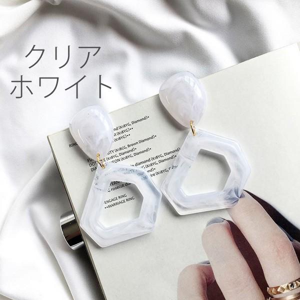 gulamu jewelry 大理石風 ピアス おおぶり レトロ アクリルピアス 