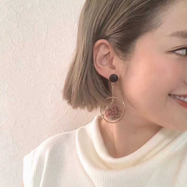 gulamu jewelry カラフル ぼんぼり ピアス 毛糸 ファー かわいい 