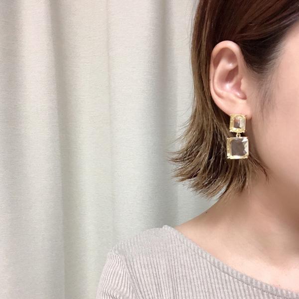 gulamu jewelry（グラム ジュエリー） 爆買 大粒 スクエア クリア