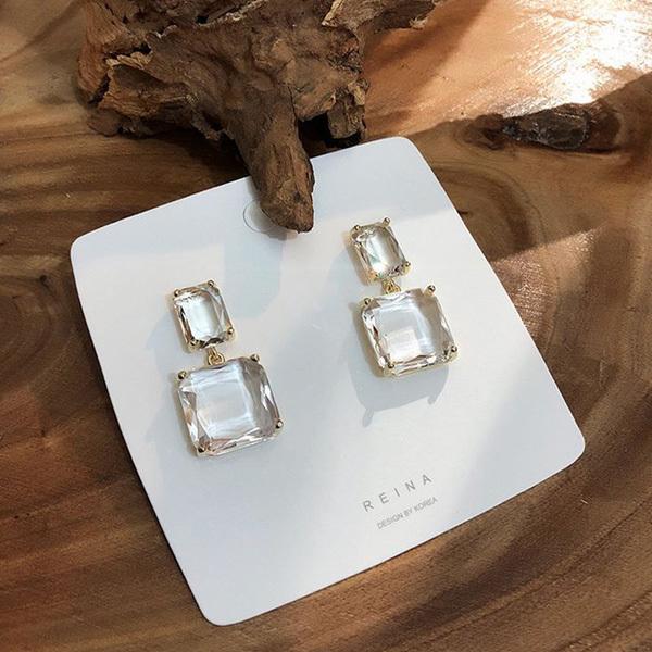 gulamu jewelry（グラム ジュエリー） 爆買 大粒 スクエア クリア