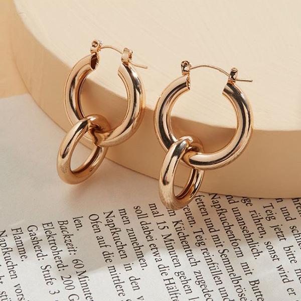 gulamu jewelry 爆買 2連 フープ ゴールド ピアス レディース