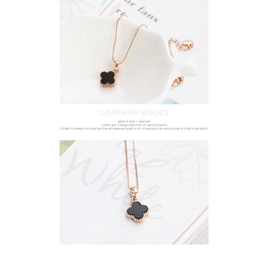 ネックレス レディース ブロンズ シンプル クローバー ブラック 黒 安い 上品 華奢 アクセサリー クローバーモチーフネックレス 1 Ne 15 Glamad Park グラマドパーク 通販 Yahoo ショッピング