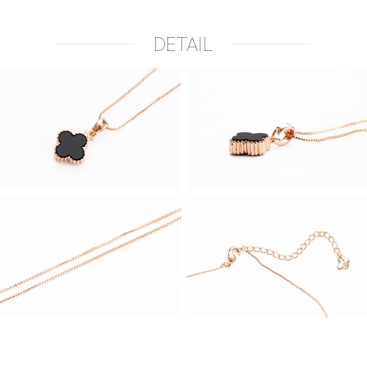 ネックレス レディース ブロンズ シンプル クローバー ブラック 黒 安い 上品 華奢 アクセサリー クローバーモチーフネックレス 1 Ne 15 Glamad Park グラマドパーク 通販 Yahoo ショッピング