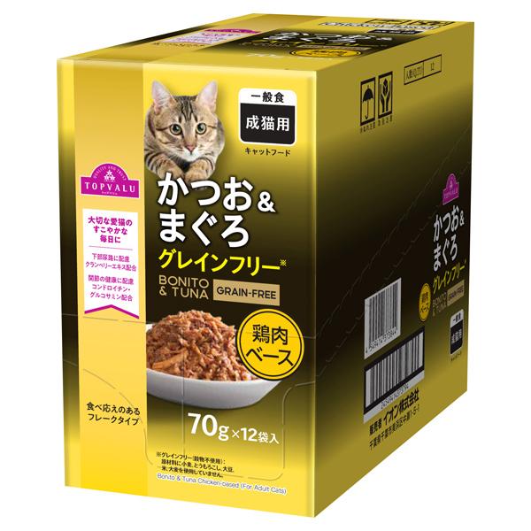 トップバリュ キャットフード パウチ かつお＆まぐろ 12個入り