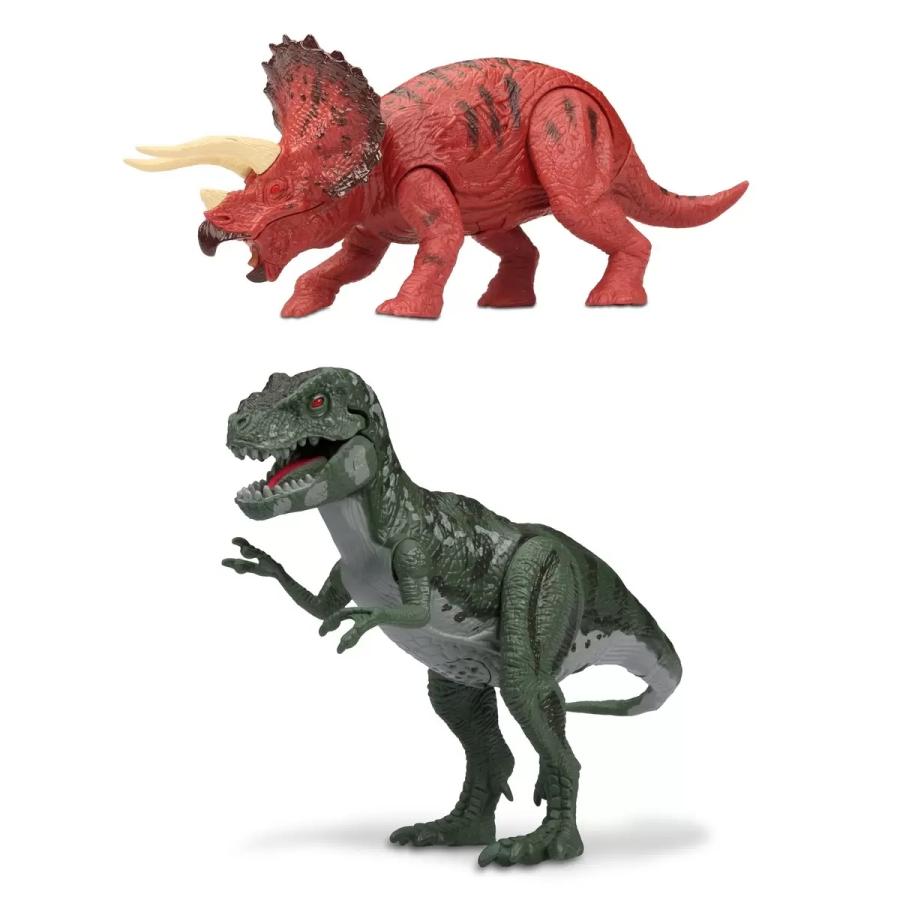 おもちゃ ライト&サウンド付き 恐竜フィギュア5体セット ティラノサウルス, ステゴサウルス, スピノサウルス,トリケラトプス, ディロフォサウルス｜glame｜03