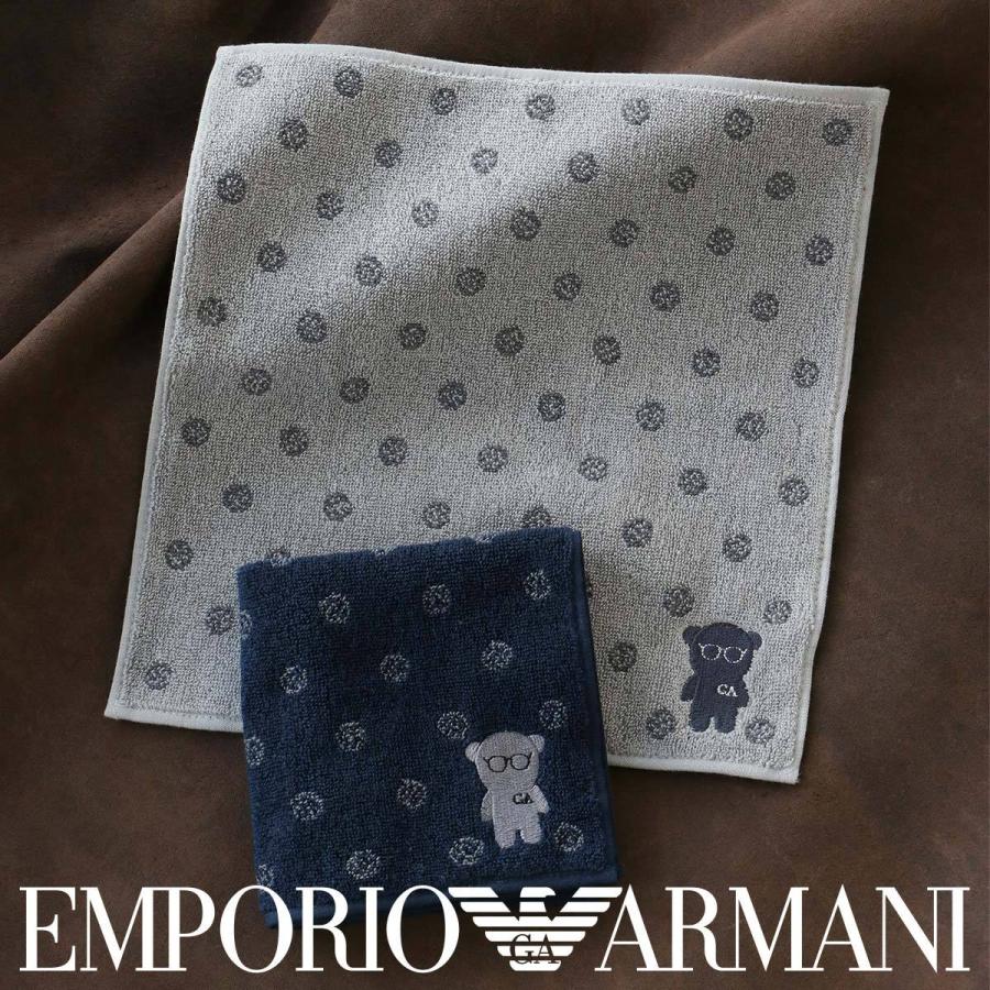 Emporio Armani エンポリオ アルマーニ マンガベア ドット柄 綿100 ハンドタオル タオルハンカチ 公式ショップ 正規ライセンス商品 ギフト 情熱セール