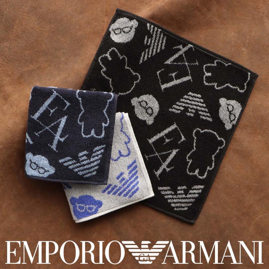 EMPORIO ARMANI ハンドタオル マンガベア ロゴ 綿100％ メンズ ギフト