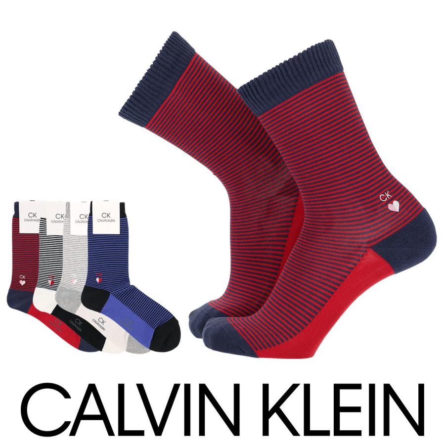Calvin Klein カルバンクライン日本製 カジュアル バレンタイン ボーダー柄 Ckハート刺繍 クルー丈 メンズ ソックス 男性 靴下 プレゼント 贈答 ギフト ナイガイ公式オンラインショップ 通販 Paypayモール