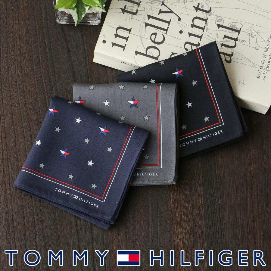 TOMMY HILFIGER トミーヒルフィガー 綿100％ ハンカチ 星フラッグ ブランド ギフト資材同梱無料 プレゼント 贈答 02582258｜glanage