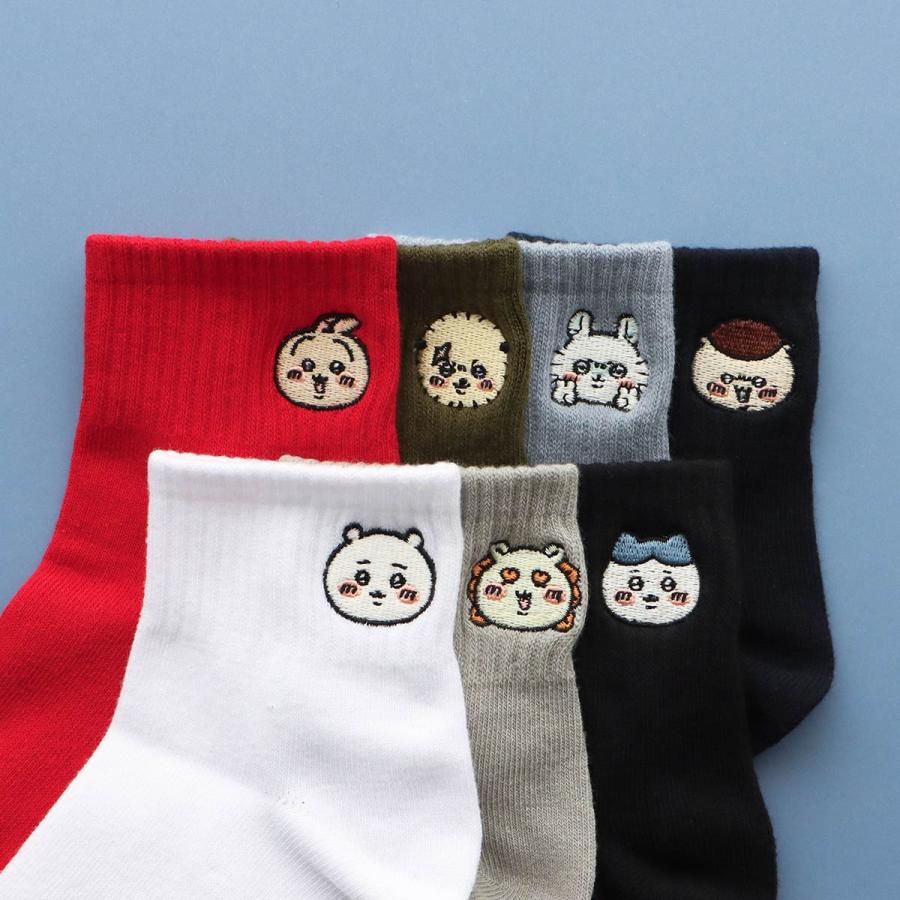 ちいかわ レディース 靴下 ハチワレ うさぎ モモンガ ラッコ くり