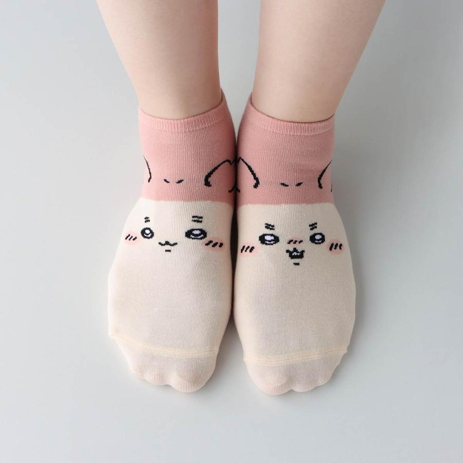 ちいかわ スニーカー丈 ソックス 古本屋フェイス カニちゃん 靴下