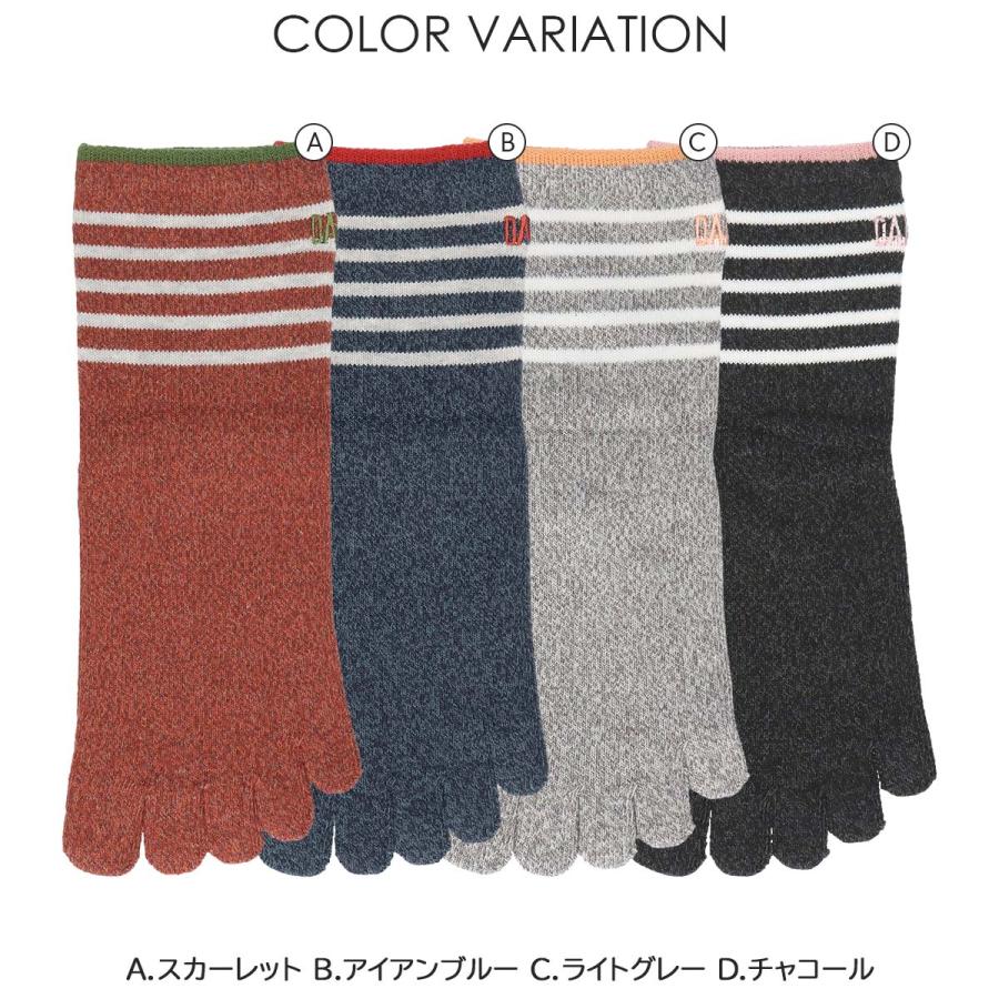 DAKS ダックス 日本製 ボーダー5本指 DAKS刺繍 抗菌防臭加工  レディース  靴下 女性 プレゼント ギフト 03367075｜glanage｜06