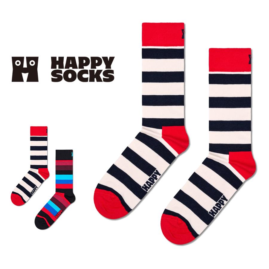 Happy Socks ハッピーソックス Stripe ストライプ クルー丈 ソックス 靴下 ユニセックス メンズ レディース