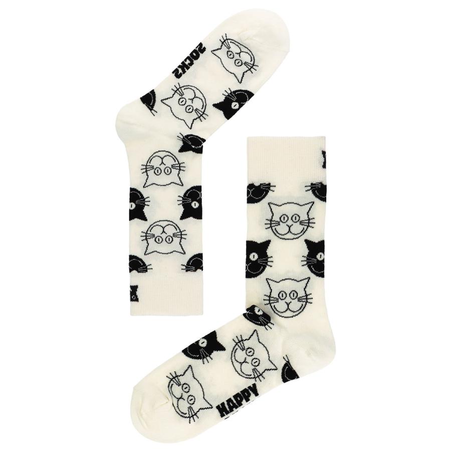 Happy Socks ハッピーソックス Cat キャット 26-29.5cm クルー丈 ソックス JAPAN EDITION 靴下 ユニセックス メンズ ＆ レディース 10233138｜glanage｜02