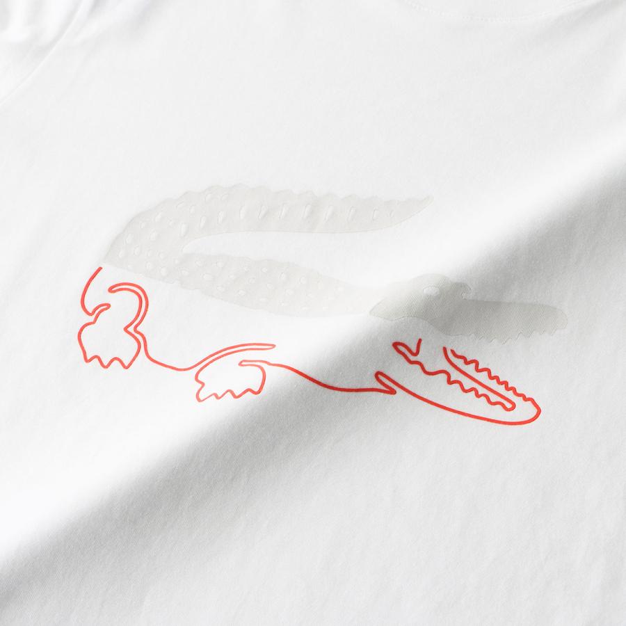 LACOSTE ラコステ CROCO PRINT T-SHIRTS グラフィカルクロコ クルーネック 半袖 Tシャツ ラウンジウェア EUサイズ 男性 メンズ ブランド 53135983｜glanage｜06