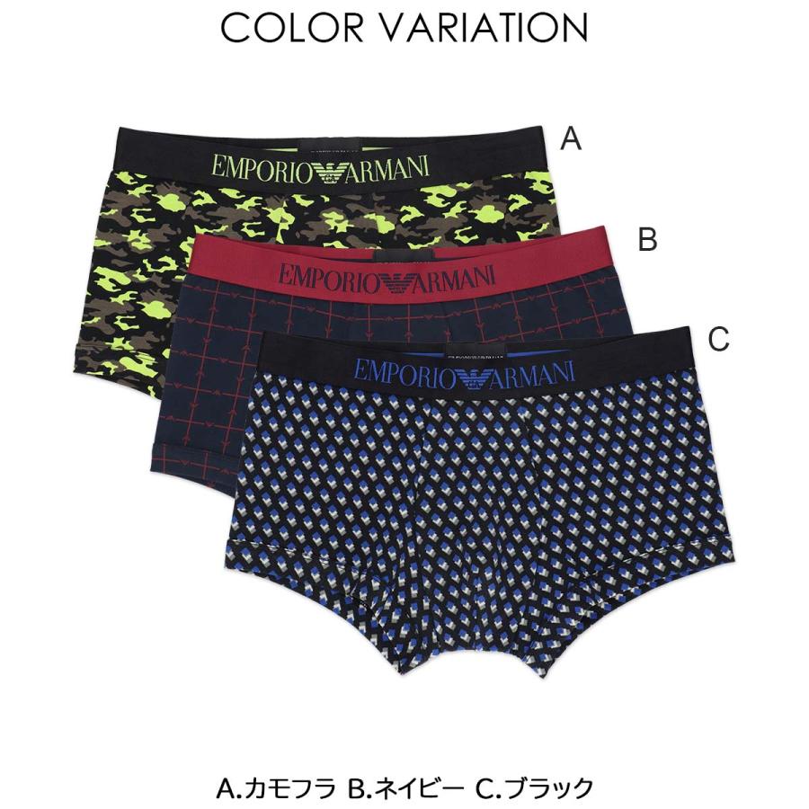 EMPORIO ARMANI エンポリオ アルマーニ ボクサーパンツ ブランド CLASSIC PATTERN MIX クラシック パターン ミックス コットン 綿 前閉じ 男性 メンズ 54075049｜glanage｜05