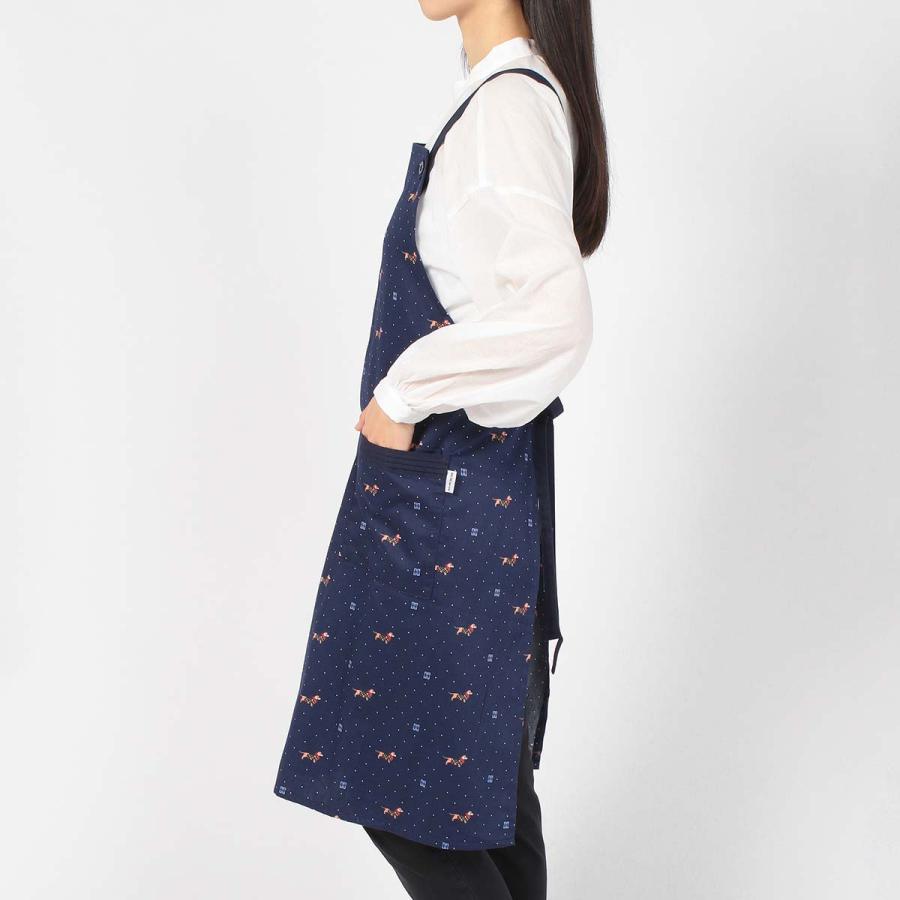 DAKS（ダックス） ロング エプロン 形態安定加工 ダックスドッグ柄 綿