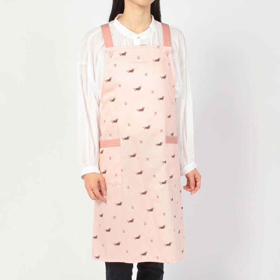 DAKS（ダックス） ロング エプロン 形態安定加工 ダックスドッグ柄 綿