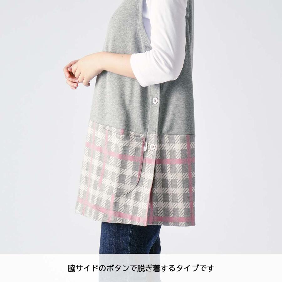 DAKS（ダックス） エプロン HOUSE CHECK柄 ニットジャガード 背付き 横