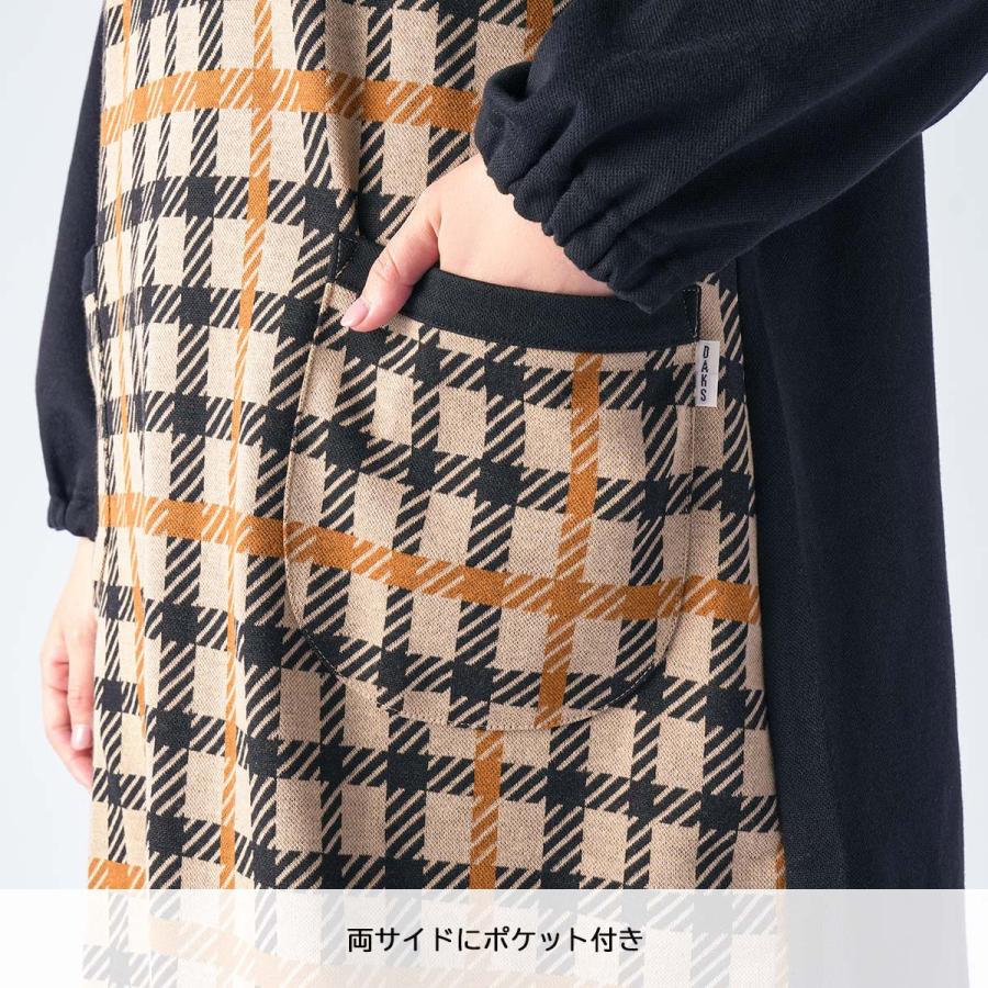 DAKS（ダックス） かっぽう着 HOUSE CHECK ニットジャガード 後ボタン