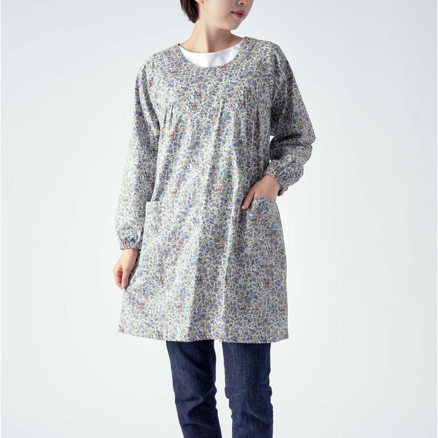 リッシー リバティ 袖付きエプロン 割烹着 小花柄 LICIE LIBERTY