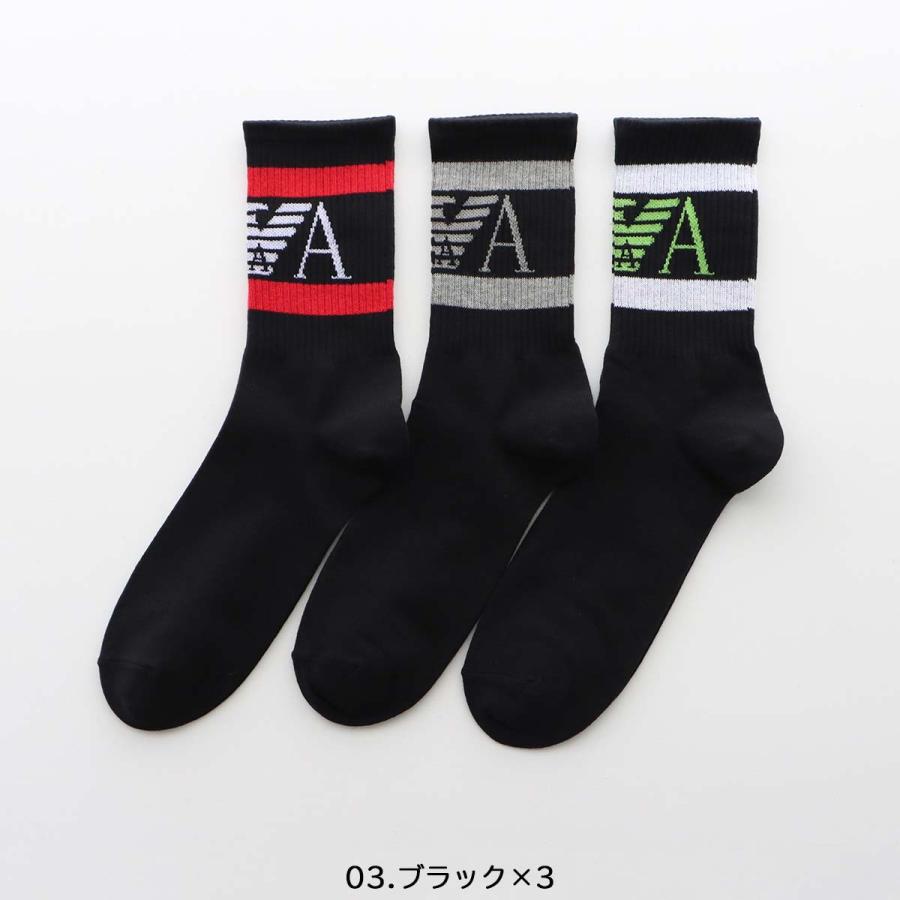 EMPORIO ARMANI 靴下 3足セット 公式ショップ エンポリオ アルマーニ