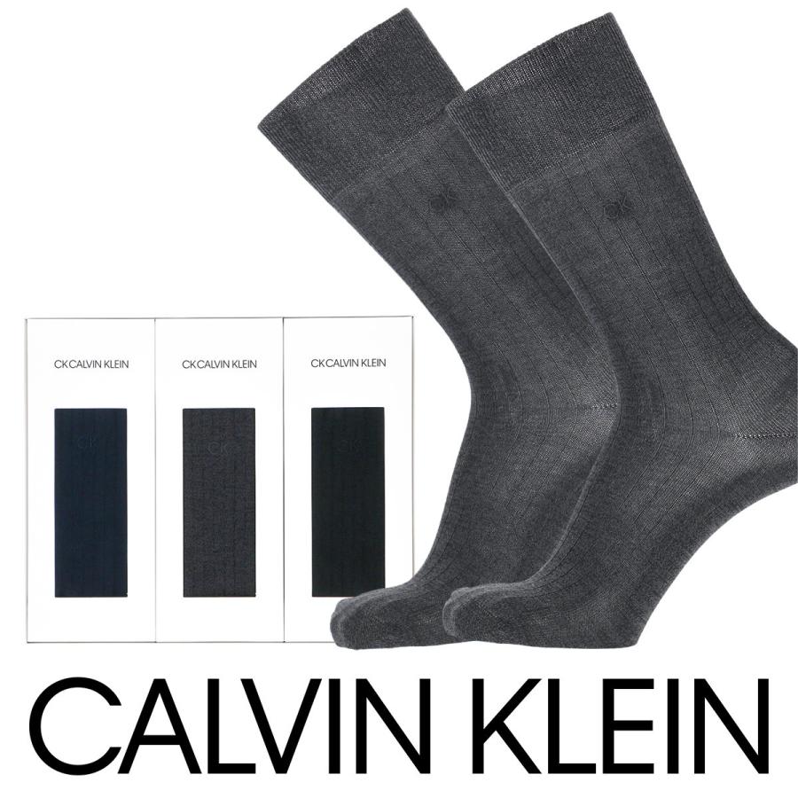 Calvin Klein カルバンクライン ビジネスソックス 3足組 ギフトセット ロゴ刺繍 リブ クルー丈 ブランド靴下 メンズ Ck 30 メール便不可 Giftset ギフト 22春夏新色